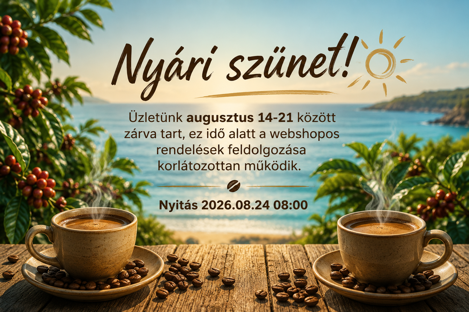 Nyári szünet - Üzletünk augusztus 14-21 között zárva tart.