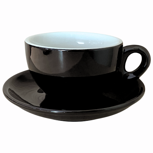N.P latte csésze+tányér 260ml fekete